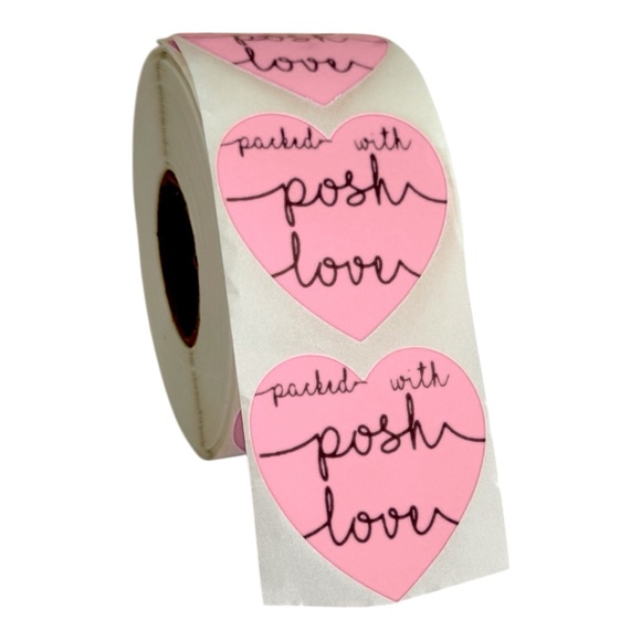 Packed With Posh Love 2” heart Stickers red nwt - Picture 2 of 2